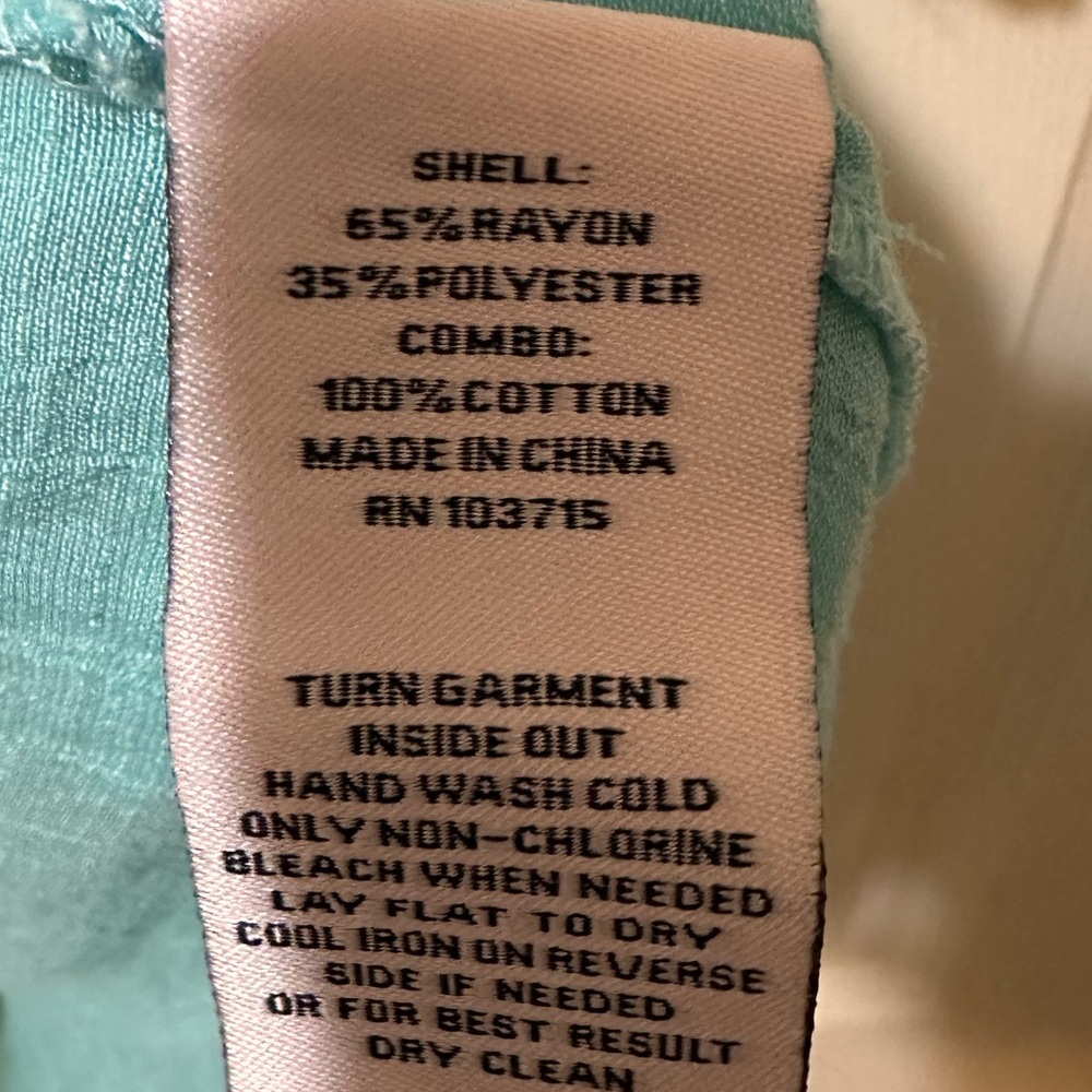 NANETTE LEPORE aqua button front loose fit eyelet puffy short sleeve top sz L - Picture 6 of 6